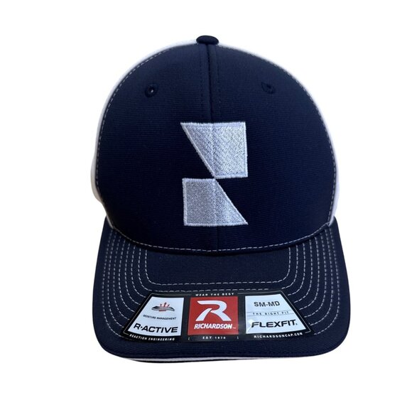 Richardson R-Active Navy & White Mesh Flexfit Hat Size SM-MD - Picture 1 of 9